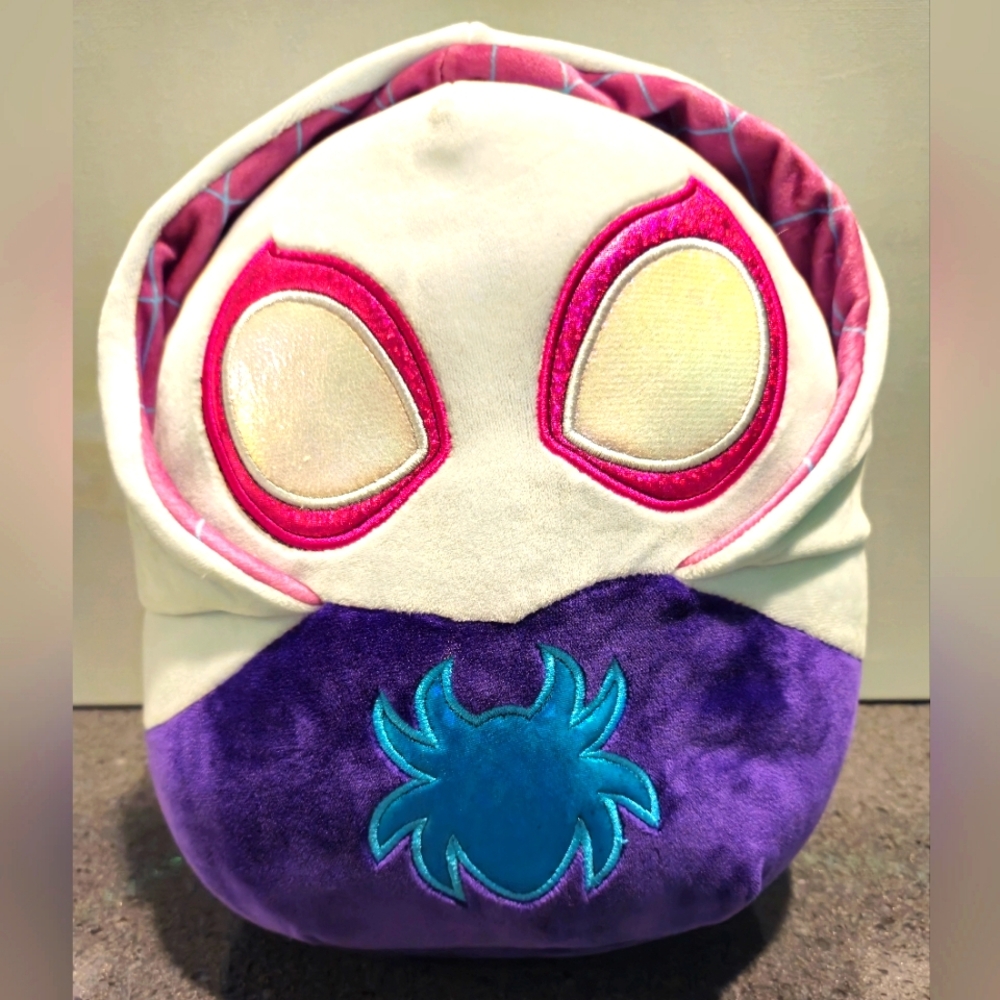 Spider Gwen Squishmallow Plush - Spider Toy with Purple and Blue Accents
